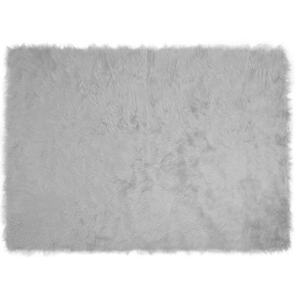Faux Sheepskin Rug TAFALLA Grey 160 x 230 cm Polyester