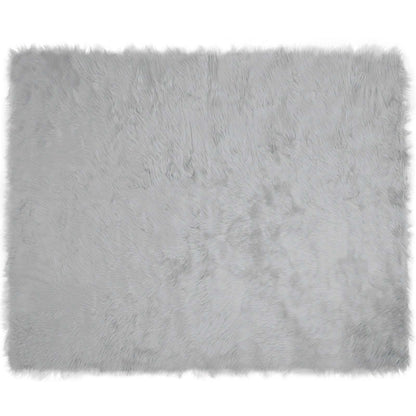 Faux Sheepskin Rug TAFALLA Grey 200 x 280 cm Polyester