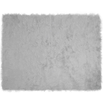 Faux Sheepskin Rug TAFALLA Grey 240 x 340 cm Polyester