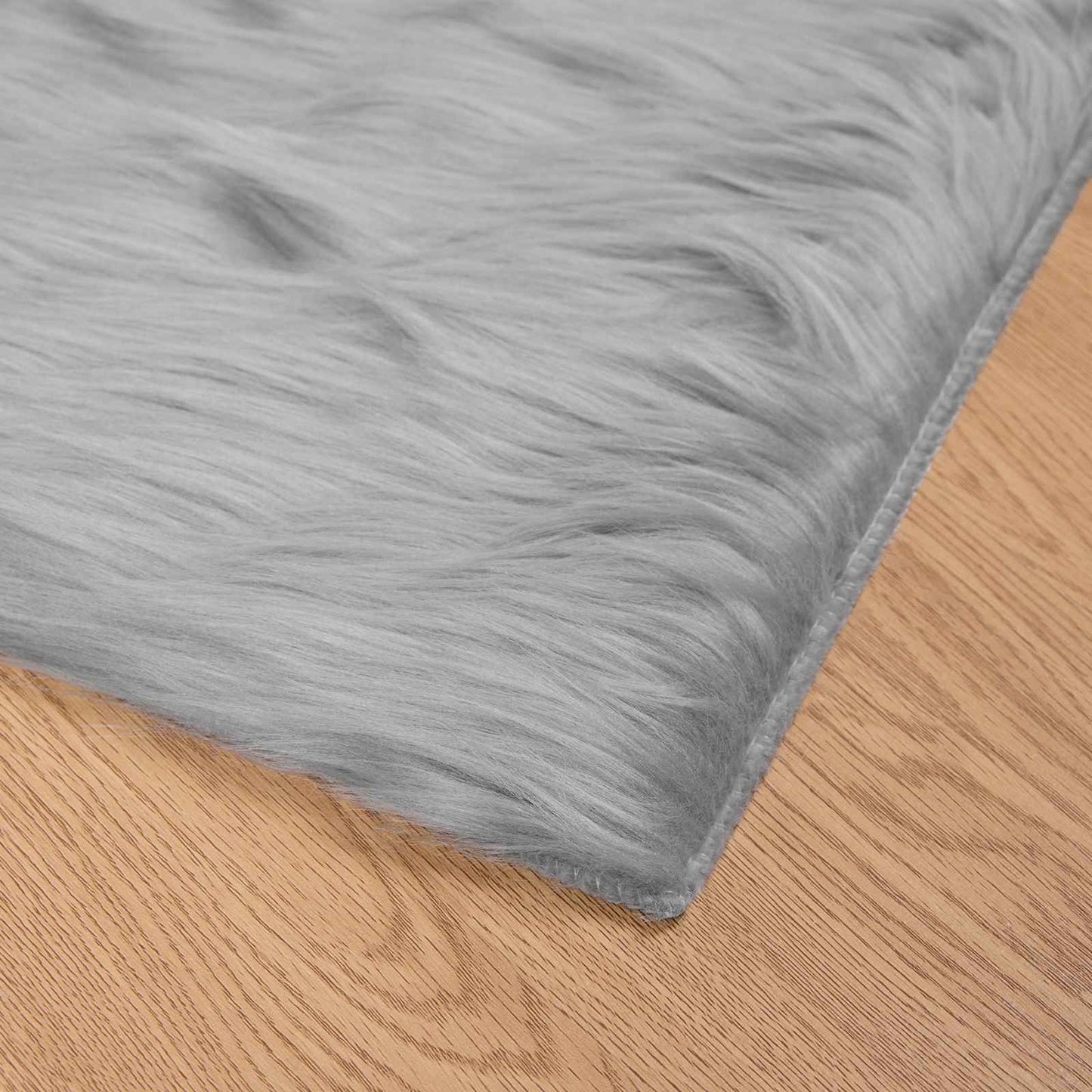 Faux Sheepskin Rug TAFALLA Grey 160 x 160 cm Polyester