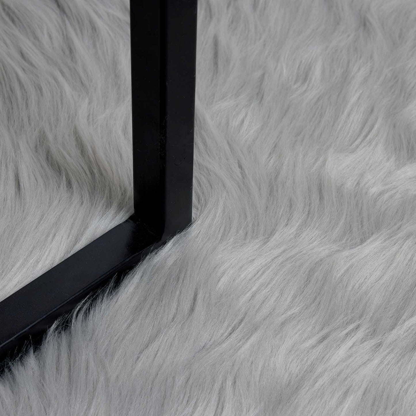 Faux Sheepskin Rug TAFALLA Grey 240 x 240 cm Polyester