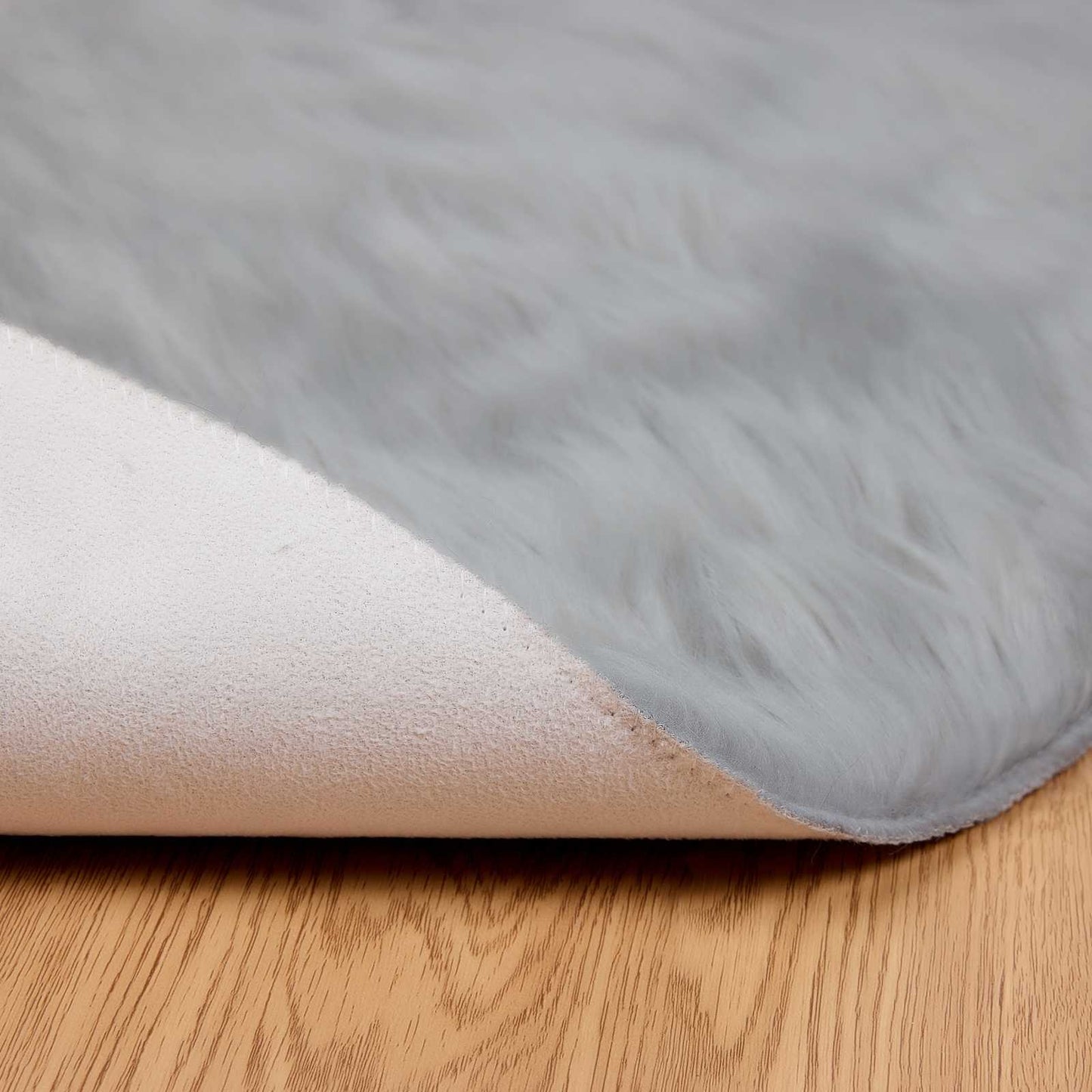 Faux Sheepskin Rug TAFALLA Grey Ø 160 cm Polyester