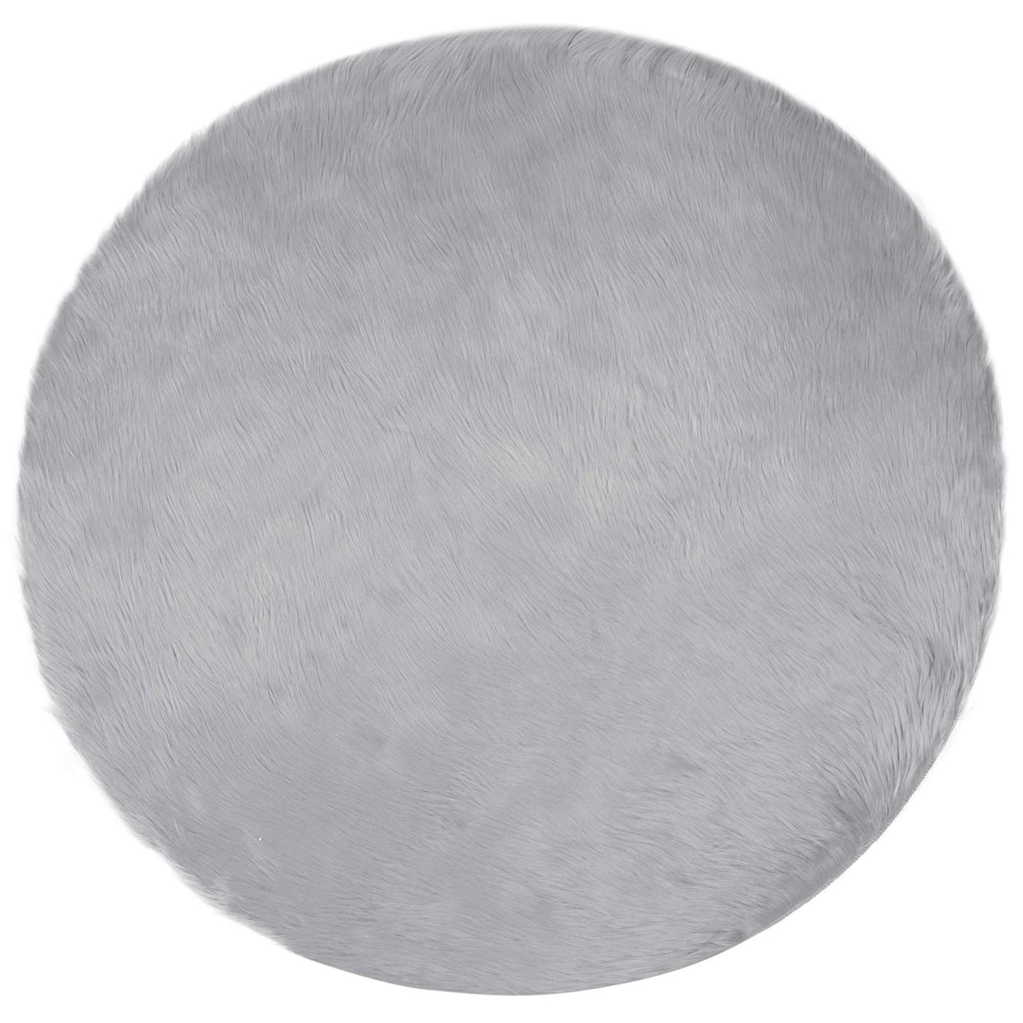 Faux Sheepskin Rug TAFALLA Grey Ø 200 cm Polyester