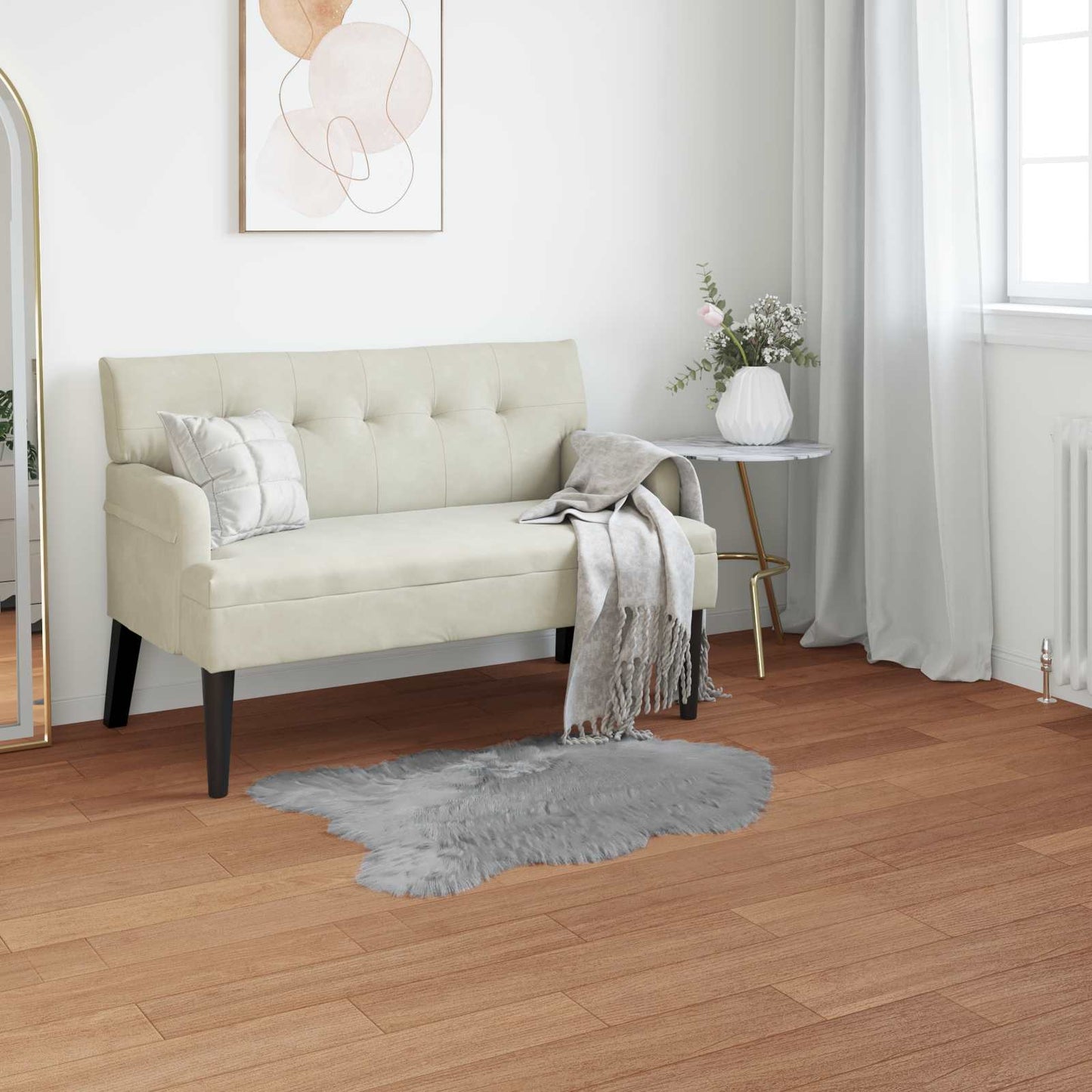 Faux Sheepskin Rug TAFALLA Grey 50 x 80 cm Polyester