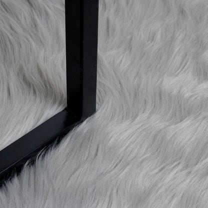 Faux Sheepskin Rug TAFALLA Grey 80 x 120 cm Polyester