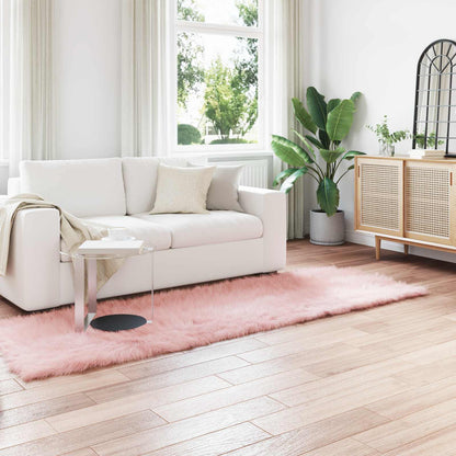 Faux Sheepskin Rug TAFALLA Pink 80 x 250 cm Polyester