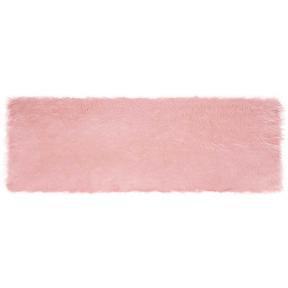 Faux Sheepskin Rug TAFALLA Pink 80 x 250 cm Polyester