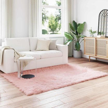 Faux Sheepskin Rug TAFALLA Pink 120 x 170 cm Polyester