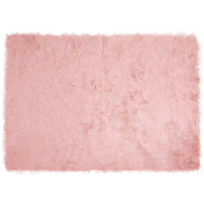 Faux Sheepskin Rug TAFALLA Pink 140 x 200 cm Polyester