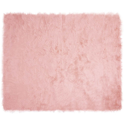 Faux Sheepskin Rug TAFALLA Pink 200 x 280 cm Polyester