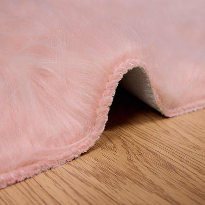Faux Sheepskin Rug TAFALLA Pink 240 x 340 cm Polyester