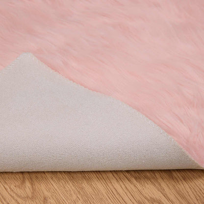 Faux Sheepskin Rug TAFALLA Pink 240 x 340 cm Polyester