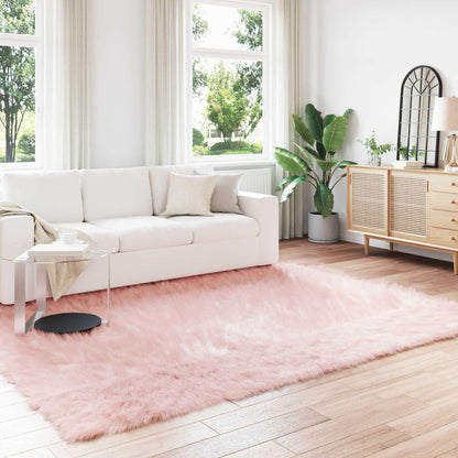 Faux Sheepskin Rug TAFALLA Pink 240 x 340 cm Polyester
