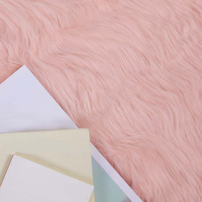 Faux Sheepskin Rug TAFALLA Pink 240 x 340 cm Polyester