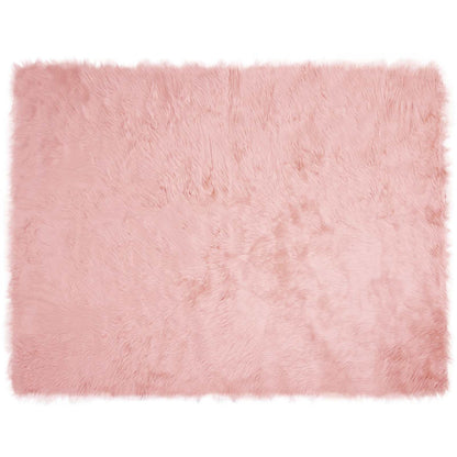 Faux Sheepskin Rug TAFALLA Pink 240 x 340 cm Polyester