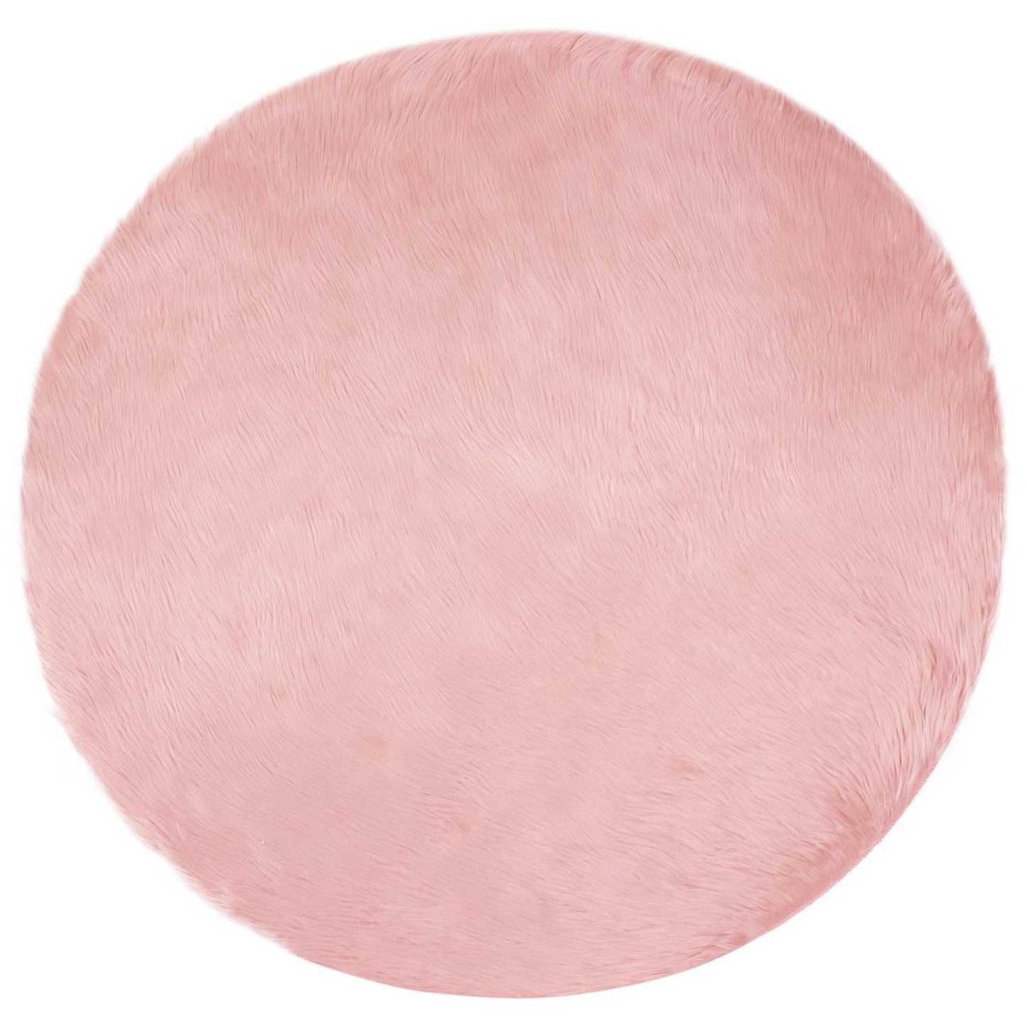 Faux Sheepskin Rug TAFALLA Pink Ø 160 cm Polyester