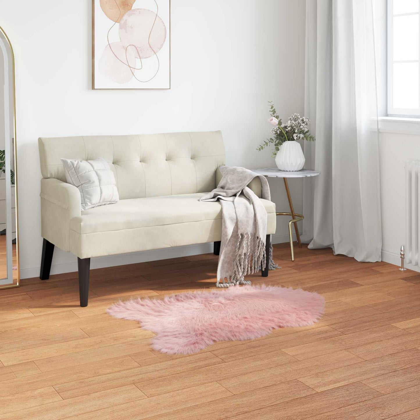 Faux Sheepskin Rug TAFALLA Pink 50 x 80 cm Polyester