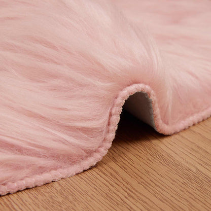 Faux Sheepskin Rug TAFALLA Pink 80 x 120 cm Polyester