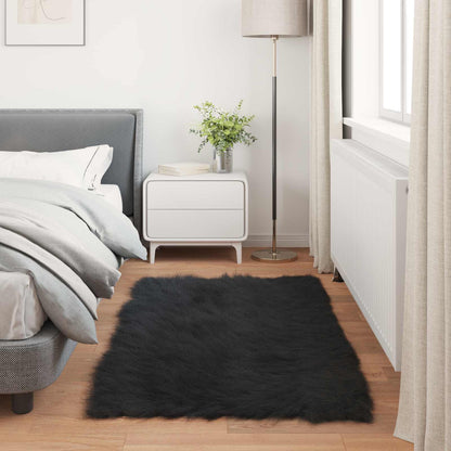 Faux Sheepskin Rug TAFALLA Black 60 x 110 cm Polyester