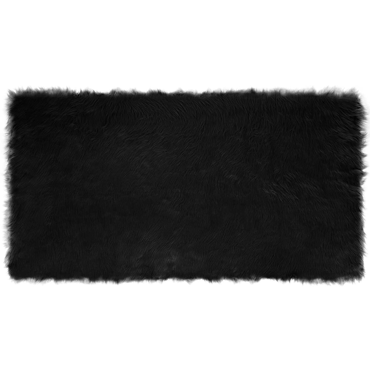 Faux Sheepskin Rug TAFALLA Black 80 x 150 cm Polyester