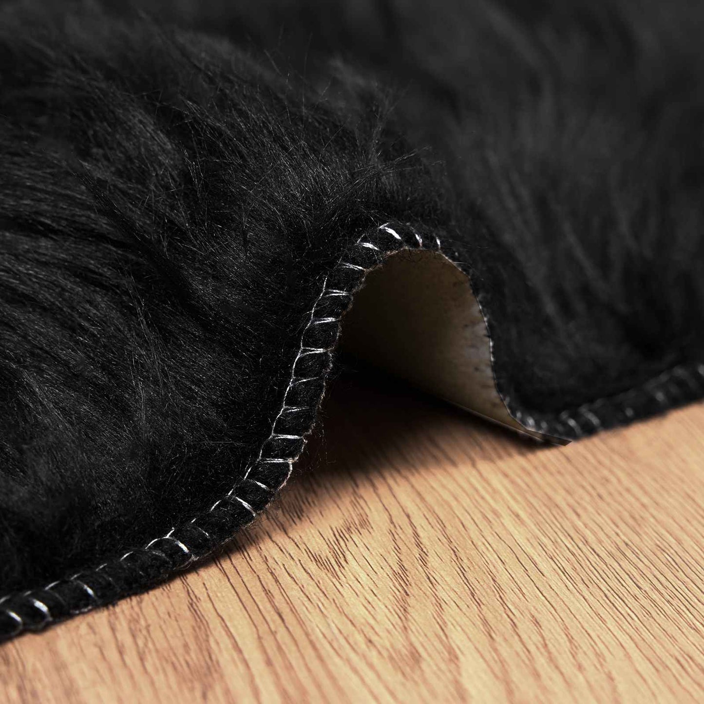 Faux Sheepskin Rug TAFALLA Black 80 x 200 cm Polyester