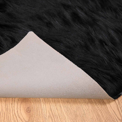 Faux Sheepskin Rug TAFALLA Black 80 x 250 cm Polyester