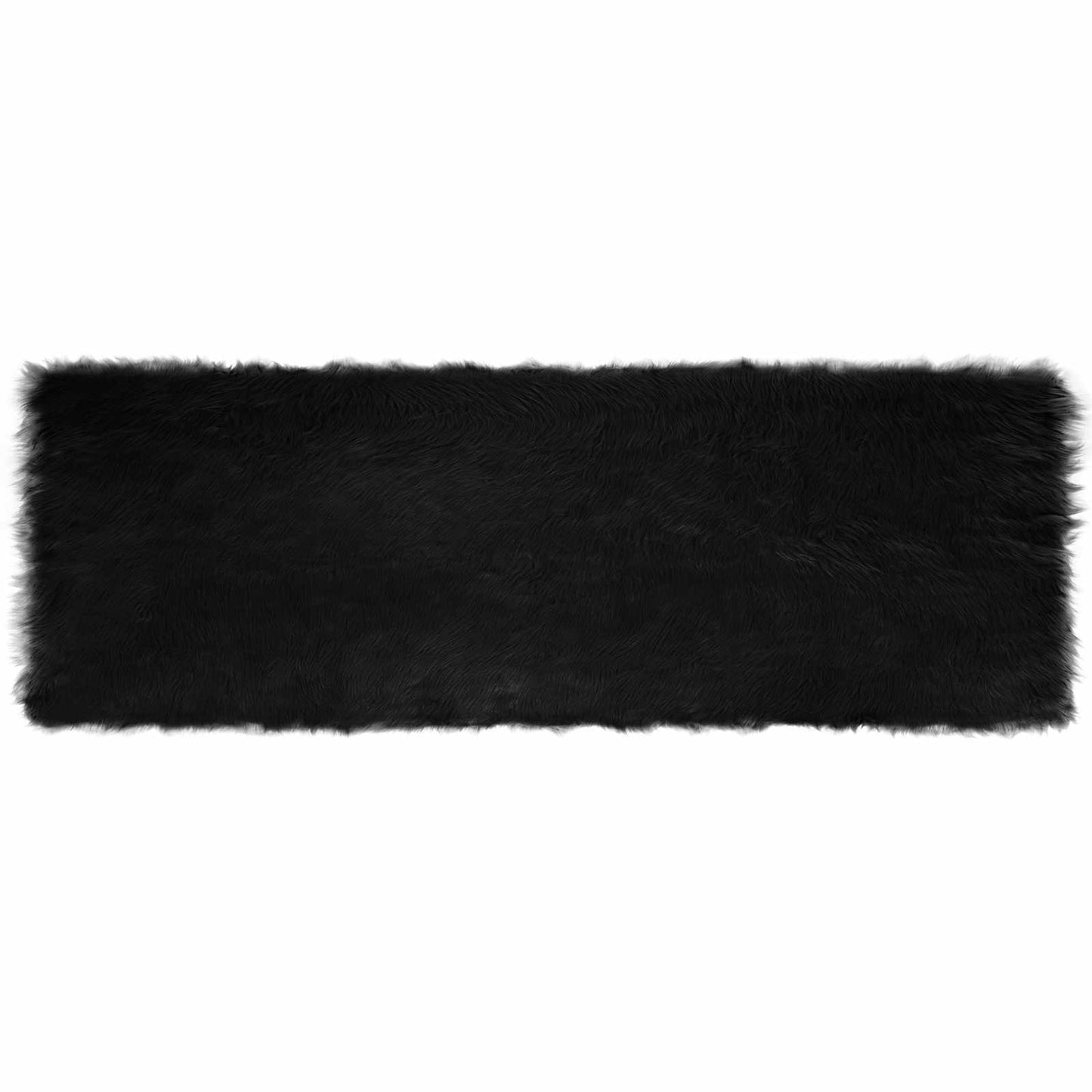 Faux Sheepskin Rug TAFALLA Black 80 x 250 cm Polyester