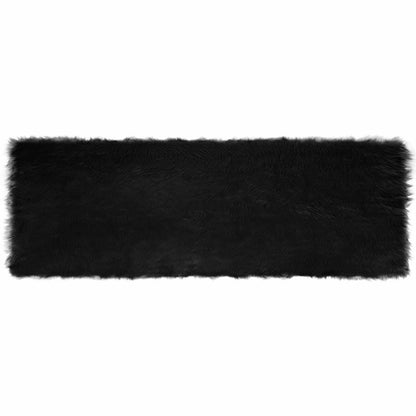 Faux Sheepskin Rug TAFALLA Black 80 x 250 cm Polyester