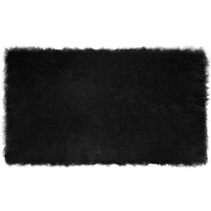 Faux Sheepskin Rug TAFALLA Black 100 x 200 cm Polyester