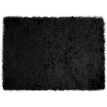 Faux Sheepskin Rug TAFALLA Black 120 x 170 cm Polyester