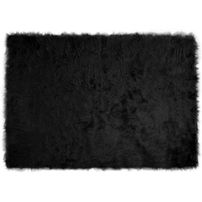 Faux Sheepskin Rug TAFALLA Black 140 x 200 cm Polyester
