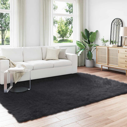 Faux Sheepskin Rug TAFALLA Black 200 x 280 cm Polyester