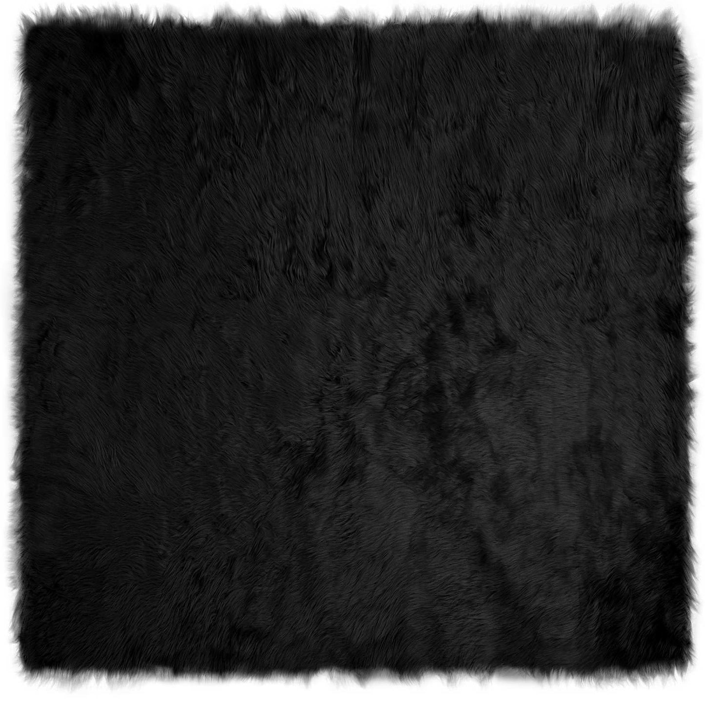 Faux Sheepskin Rug TAFALLA Black 200 x 200 cm Polyester