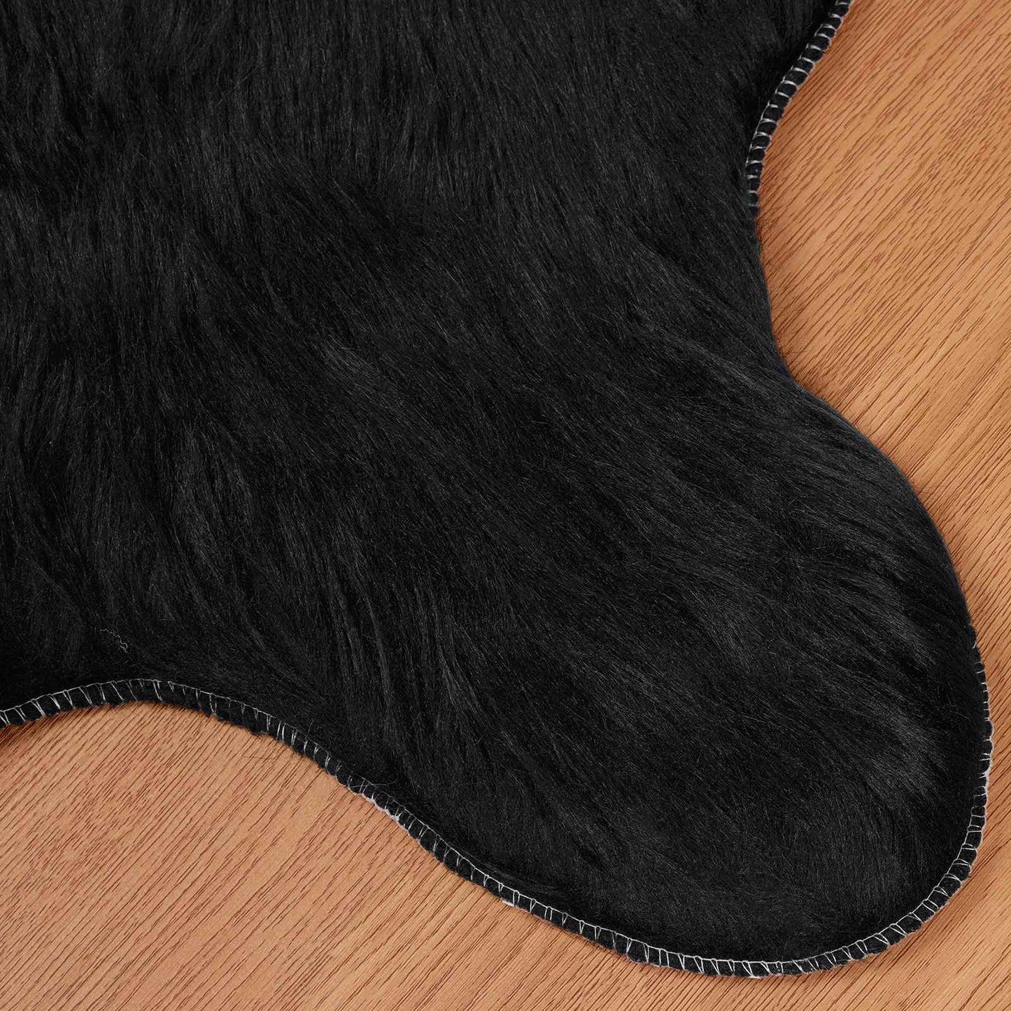 Faux Sheepskin Rug TAFALLA Black 50 x 80 cm Polyester