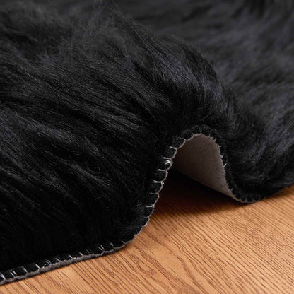 Faux Sheepskin Rug TAFALLA Black 60 x 90 cm Polyester