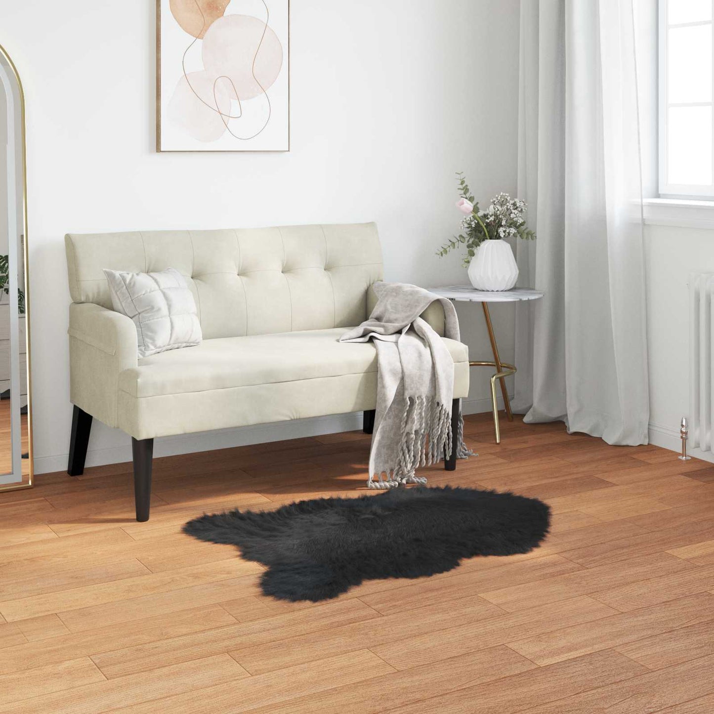 Faux Sheepskin Rug TAFALLA Black 60 x 90 cm Polyester