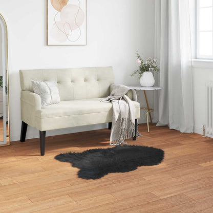 Faux Sheepskin Rug TAFALLA Black 80 x 120 cm Polyester