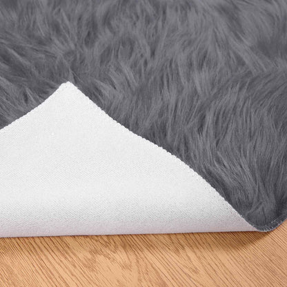 Faux Sheepskin Rug TAFALLA Anthracite 80 x 150 cm Polyester
