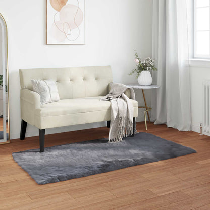 Faux Sheepskin Rug TAFALLA Anthracite 80 x 150 cm Polyester