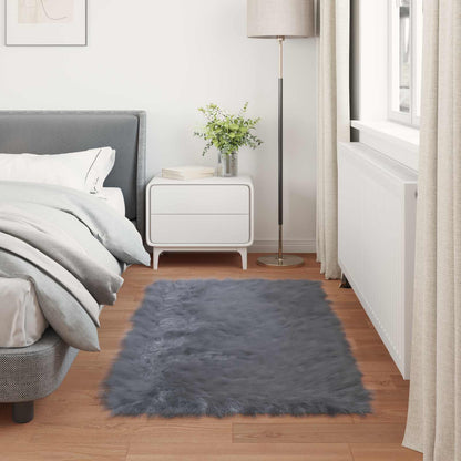 Faux Sheepskin Rug TAFALLA Anthracite 80 x 150 cm Polyester