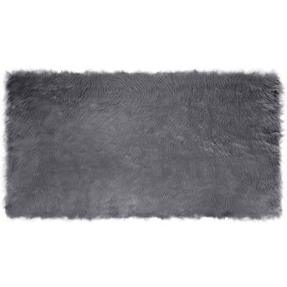 Faux Sheepskin Rug TAFALLA Anthracite 80 x 150 cm Polyester
