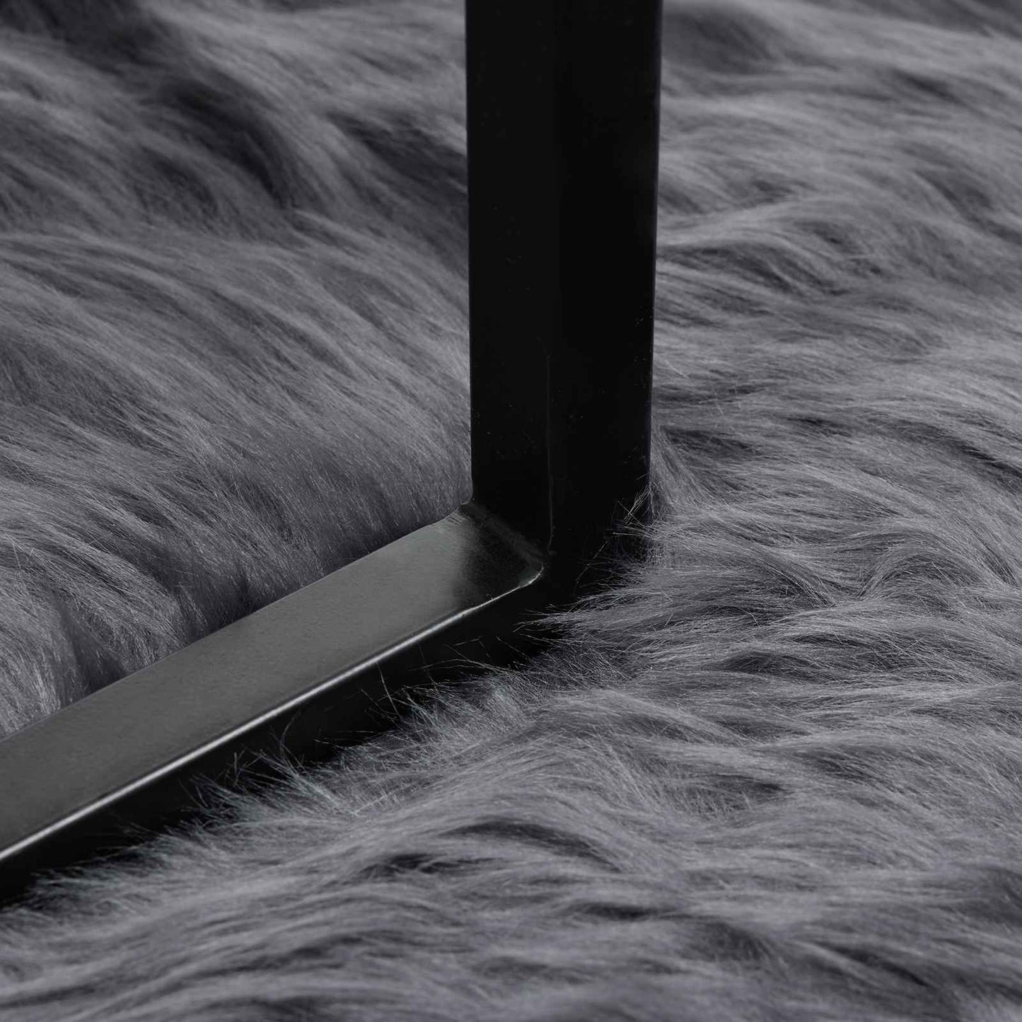 Faux Sheepskin Rug TAFALLA Anthracite 80 x 250 cm Polyester
