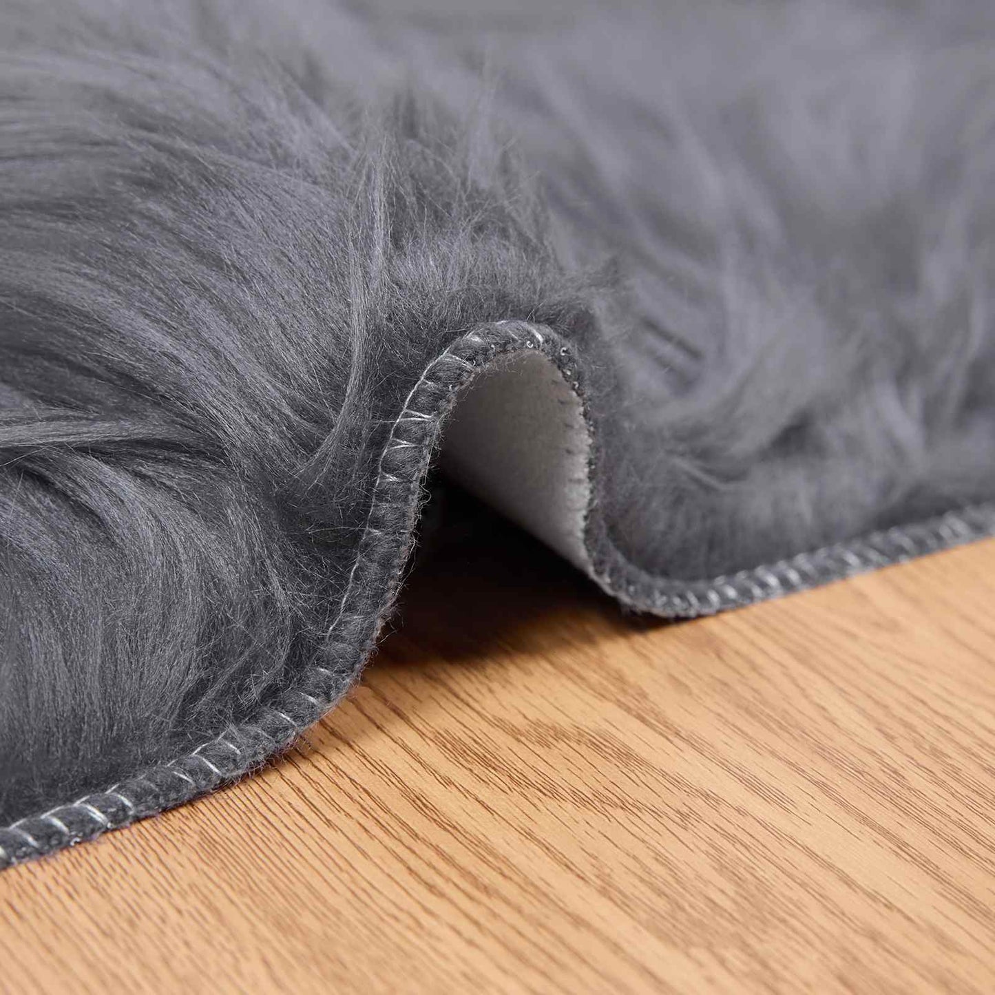 Faux Sheepskin Rug TAFALLA Anthracite 80 x 250 cm Polyester