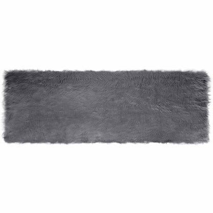 Faux Sheepskin Rug TAFALLA Anthracite 80 x 250 cm Polyester