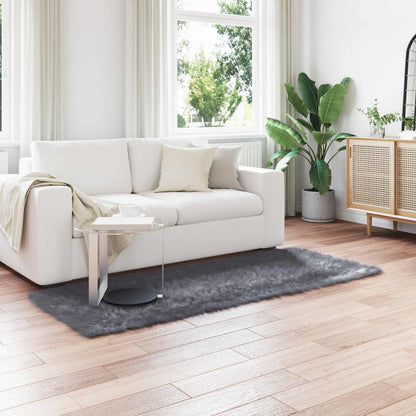 Faux Sheepskin Rug TAFALLA Anthracite 100 x 200 cm Polyester