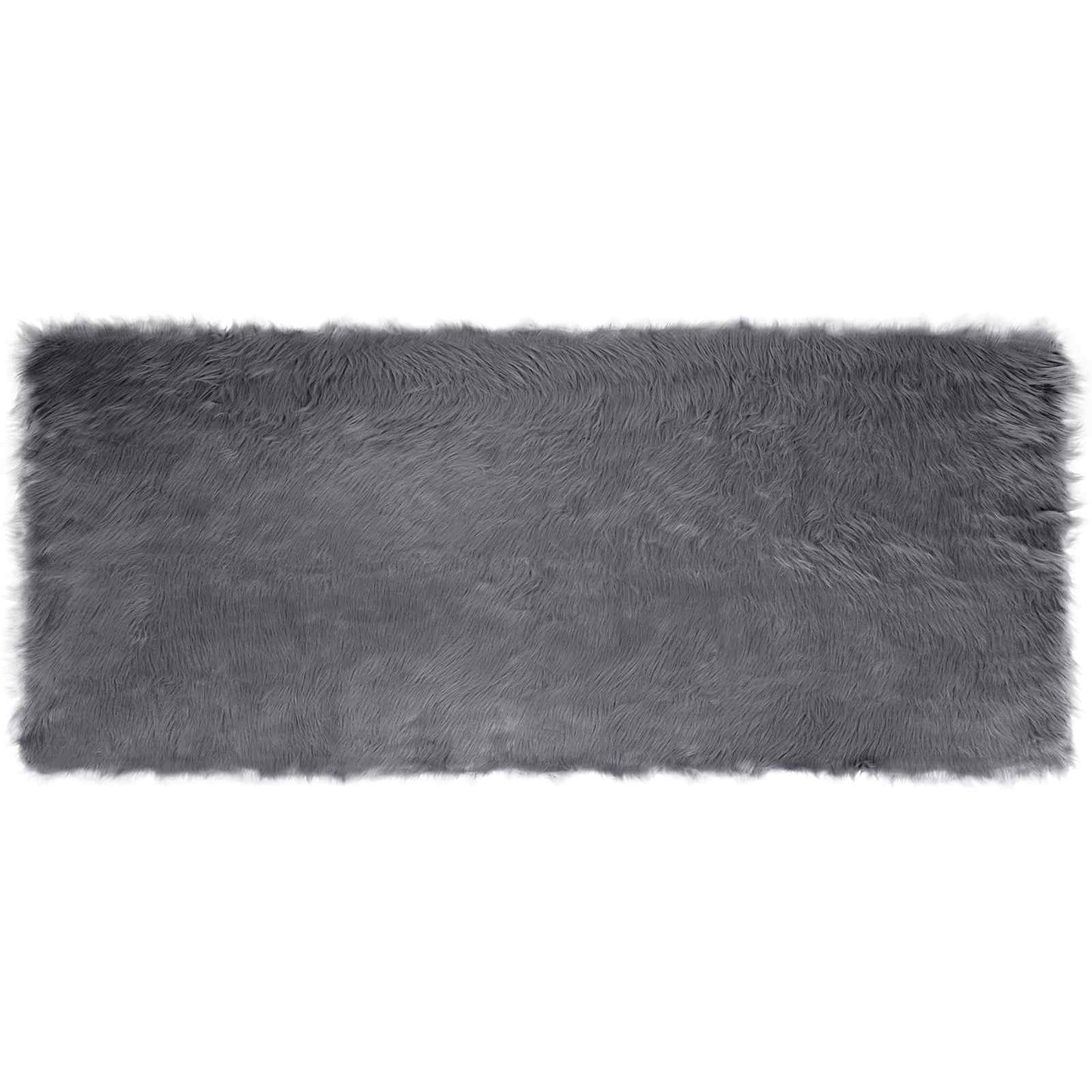 Faux Sheepskin Rug TAFALLA Anthracite 100 x 200 cm Polyester