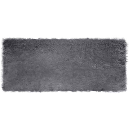 Faux Sheepskin Rug TAFALLA Anthracite 100 x 200 cm Polyester