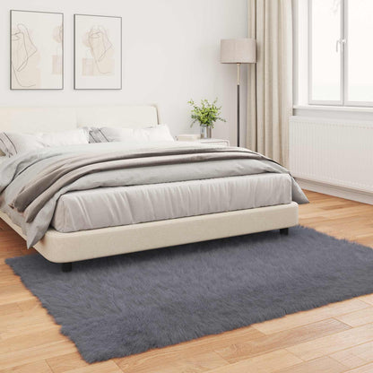Faux Sheepskin Rug TAFALLA Anthracite 120 x 170 cm Polyester
