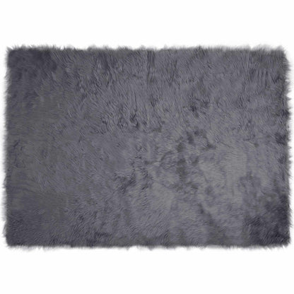 Faux Sheepskin Rug TAFALLA Anthracite 160 x 230 cm Polyester