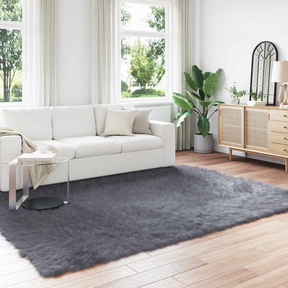 Faux Sheepskin Rug TAFALLA Anthracite 240 x 340 cm Polyester